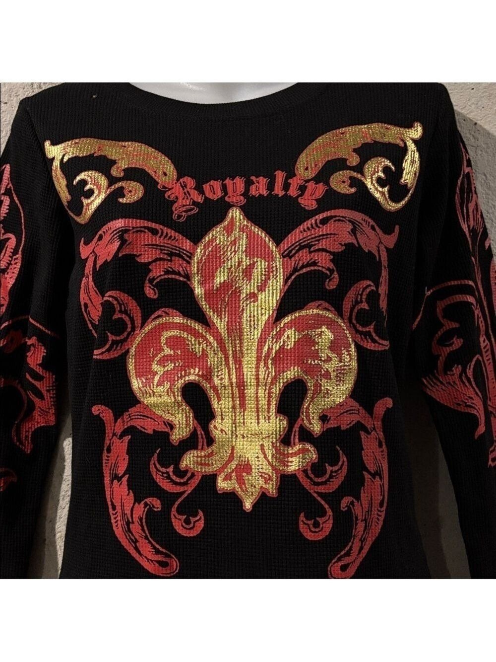 Old Skool Royalty Black and Gold Long Sleeve Tee - Picture 2 of 4